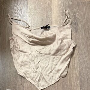 Forever 21 Beige Camisole Top with Bow Detail